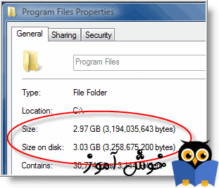 تفاوت Size و Size On Disk در فایل ها و فولدرها . آموزشگاه رایگان خوش آموز