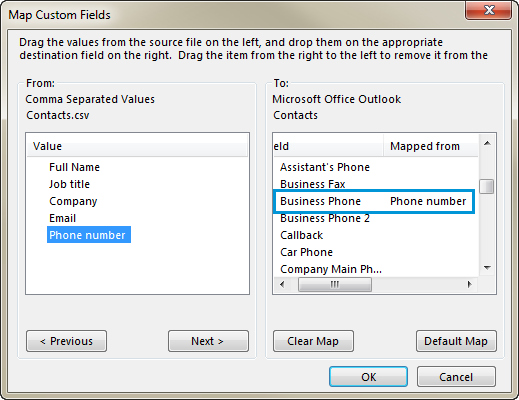 import کردن فایل CSV در Outlook . آموزشگاه رایگان خوش آموز
