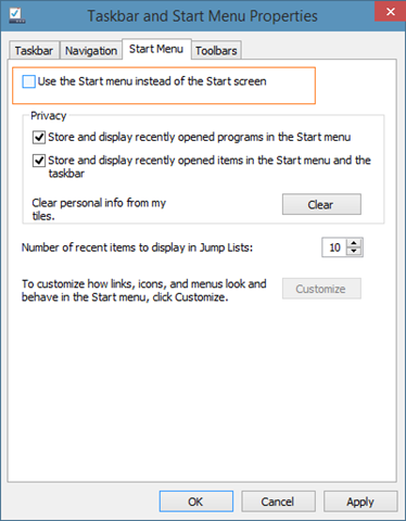 نحوه فعال کردن start screen در ویندوز 10 . آموزشگاه رایگان خوش آموز