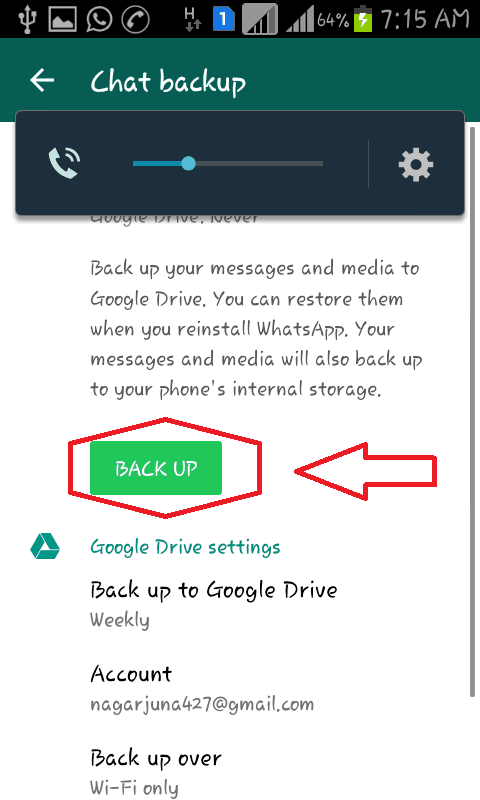 بک آپ از whatsapp در Google Drive . آموزشگاه رایگان خوش آموز