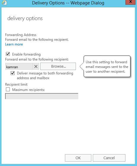 آموزش مایکروسافت exchange server 2016 - ایجاد Forwarder برای mailbox . آموزشگاه رایگان خوش آموز