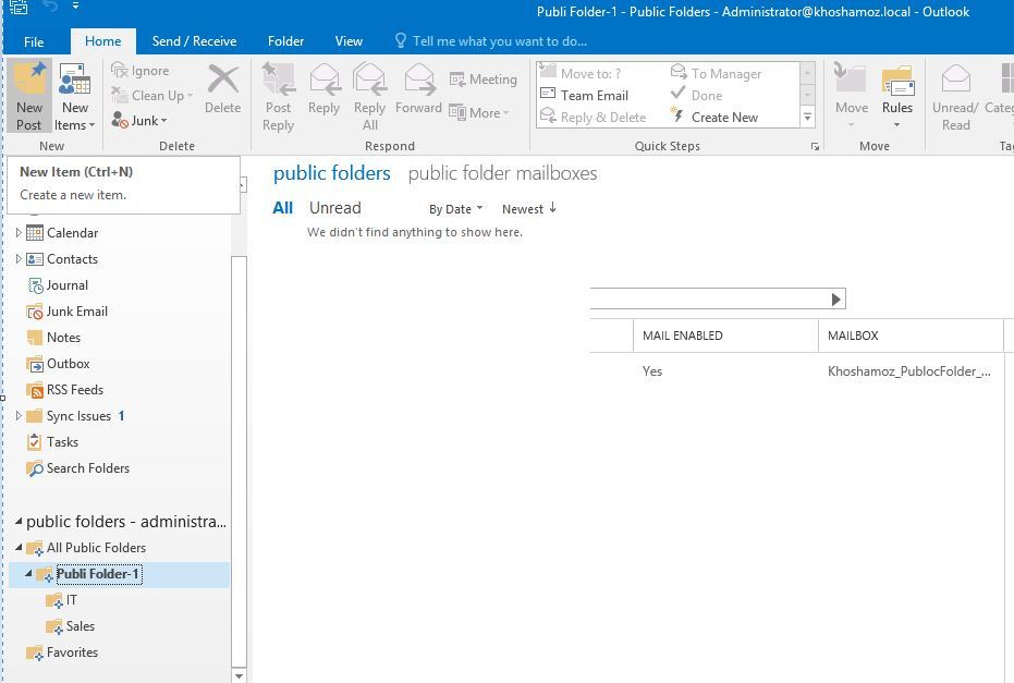 آموزش مایکروسافت exchange server 2016 - بخش Public folder - استفاده از Public Folder ها . آموزشگاه رایگان خوش آموز