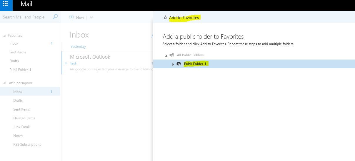 آموزش مایکروسافت exchange server 2016 - نمایش Public folder ها در محیط OWA . آموزشگاه رایگان خوش آموز