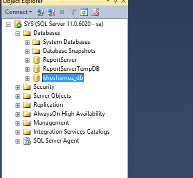 َattach کردن دیتابیس در SQL Server . آموزشگاه رایگان خوش آموز