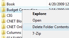 حذف محتویات یک Folder بدون وارد شدن به آن . آموزشگاه رایگان خوش آموز