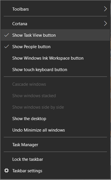 غیرفعال کردن Task View Button در ویندوز 10 . آموزشگاه رایگان خوش آموز