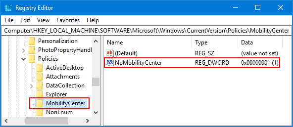 غیرفعال کردن Windows Mobility Center در ویندوز . آموزشگاه رایگان خوش آموز