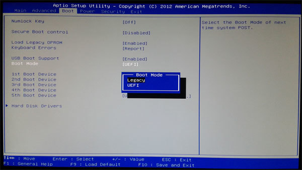 جایگزین کردن BIOS Mode به جای UEFI Mode . آموزشگاه رایگان خوش آموز