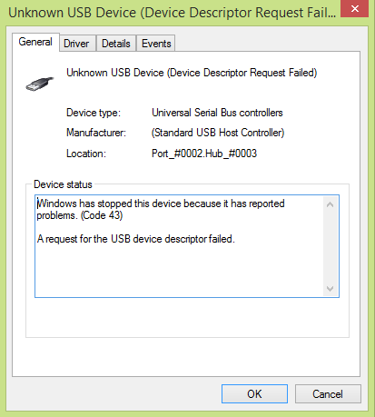 برطرف کردن ارور USB Device not Recognized Error Code 43 . آموزشگاه رایگان خوش آموز