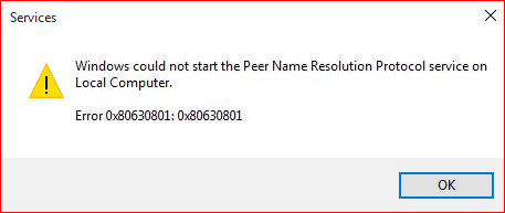 برطرف کردن ارور The Peer Name Resolution Protocol cloud did not start because the creation of the default identity failed with error code: 0x80630801 . آموزشگاه رایگان خوش آموز