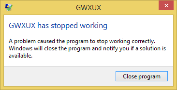 برطرف کردن ارور GWXUX has stopped working . آموزشگاه رایگان خوش آموز