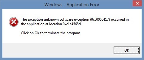 برطرف کردن ارور The exception unknown software exception (0xc0000417) occurred in the application . آموزشگاه رایگان خوش آموز
