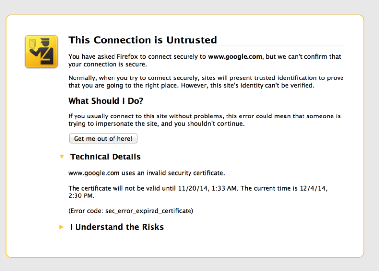 برطرف کردن ارور Sec_error_expired_certificate در فایرفاکس . آموزشگاه رایگان خوش آموز