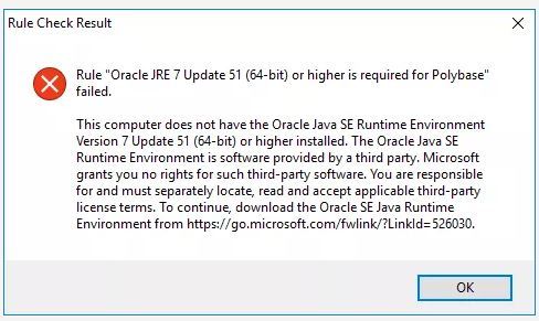برطرف کردن ارور Oracle JRE 7 Update 51 (64-bit) or higher is required for Polybase هنگام نصب SQL server . آموزشگاه رایگان خوش آموز