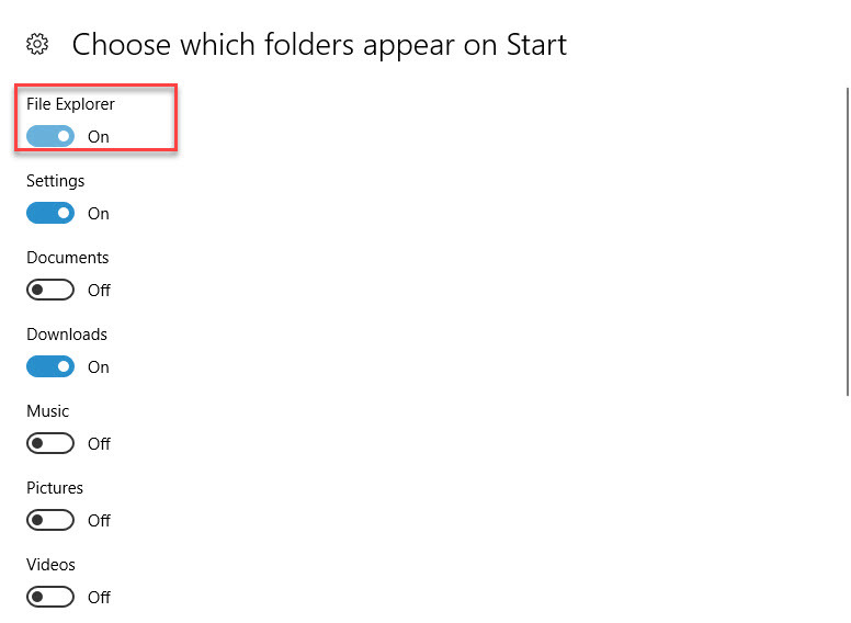 عدم وجود File Explorer در منوی Start ویندوز 10 . آموزشگاه رایگان خوش آموز