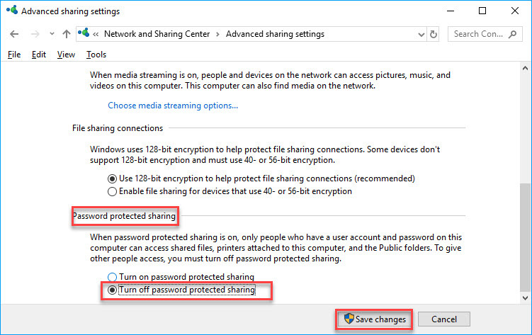 غیرفعال کردن Password Protected Sharing در ویندوز . آموزشگاه رایگان خوش آموز