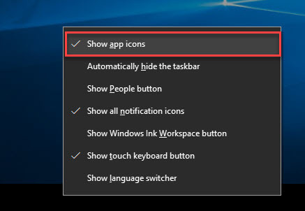 نمایش یا مخفی کردن آیکون های taskbar در حالت Tablet Mode ویندوز  . آموزشگاه رایگان خوش آموز
