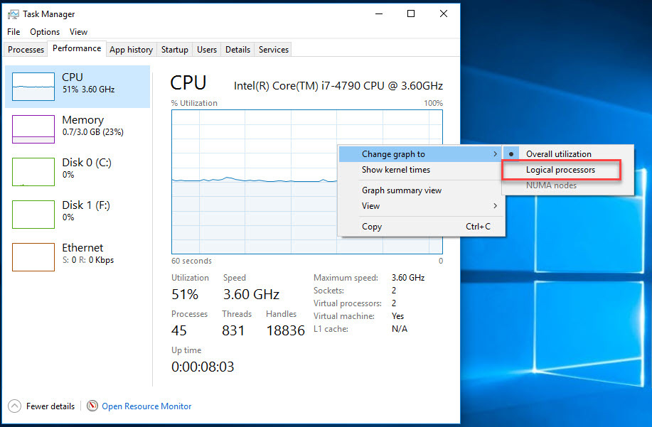 افزایش CPU Usage در ویندوز بدون استفاده از نرم افزار جانبی . آموزشگاه رایگان خوش آموز