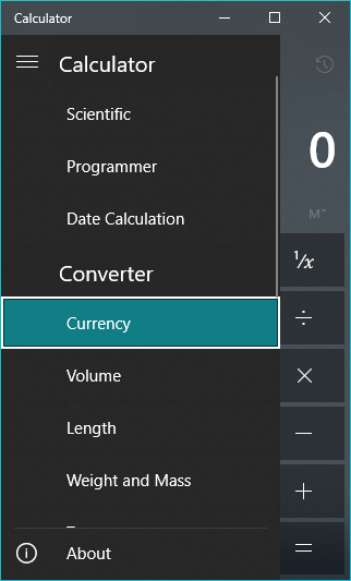 تبدیل ارز در ویندوز با استفاده از برنامه Calculator  . آموزشگاه رایگان خوش آموز