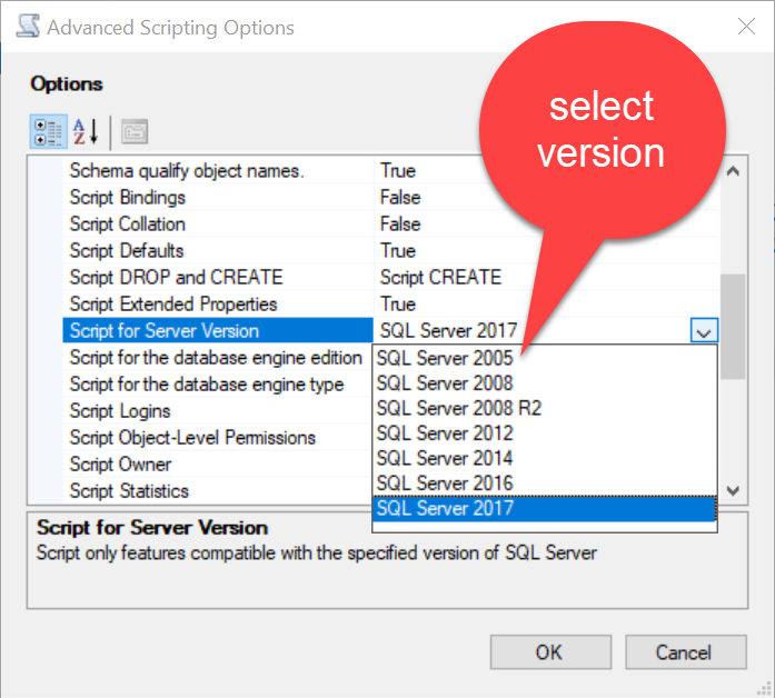 آموزش Restore کردن دیتابیس SQL Server 2017 در ورژن های قبلی SQL Server . آموزشگاه رایگان خوش آموز