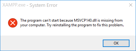 برطرف کردن ارور MSVCP140.dll is Missing . آموزشگاه رایگان خوش آموز