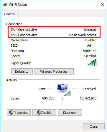 مشکل IPv6 Connectivity: No Internet access در ویندوز . آموزشگاه رایگان خوش آموز