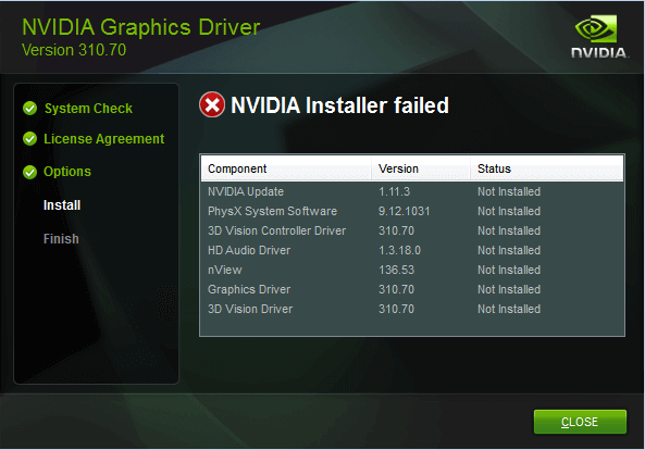 رفع ارور NVIDIA Installer Failed . آموزشگاه رایگان خوش آموز