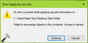 برطرف کردن پیغام Failed to Enumerate Objects in the Container. Access is denied هنگام تغییر مجوزها بری فایل و فولدرها در ویندوز . آموزشگاه رایگان خوش آموز