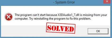 رفع ارور X3DAudio1_7.dll missing یا X3DAudio1_7.dll not found . آموزشگاه رایگان خوش آموز