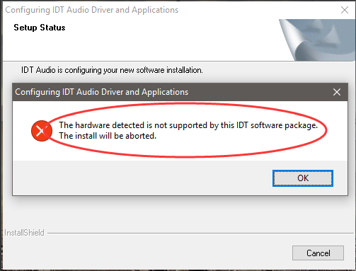 رفع ارور The hardware detected is not supported by this IDT software package هنگام نصب درایور IDT audio driver درایور  . آموزشگاه رایگان خوش آموز