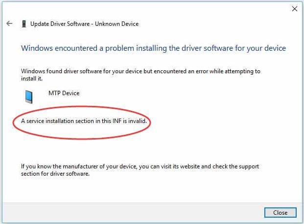 رفع مشکل A Service Installation Section in this INF is Invalid در Device manager برای دستگاه های اندرویدی . آموزشگاه رایگان خوش آموز