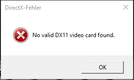 رفع ارور No valid DX11 video card found . آموزشگاه رایگان خوش آموز