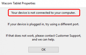 رفع ارور Your device is not connected to your computer هنگام اتصال Wacom Tablet به کامپیوتر . آموزشگاه رایگان خوش آموز