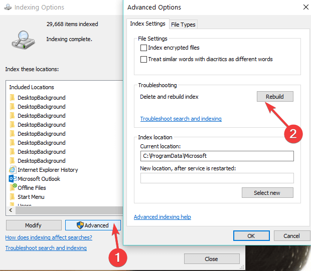 رفع مشکل حجیم شدن فایل Windows.edb در ویندوز- روشی برای آزاد سازی فضای هارد دیسک و افزایش سرعت جستجو در ویندوز . آموزشگاه رایگان خوش آموز