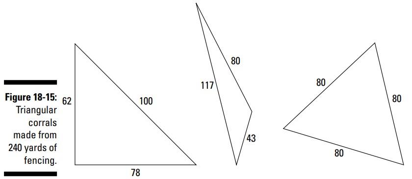 یافتن مساحت مثلث ها