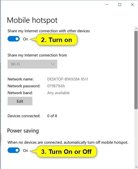 جلوگیری از خاموش شدن خودکار Mobile hotspot در ویندوز . آموزشگاه رایگان خوش آموز