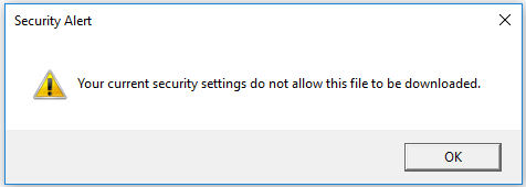 رفع ارور Your Current Security Settings do not Allow This File to be Downloaded هنگام دانلود . آموزشگاه رایگان خوش آموز