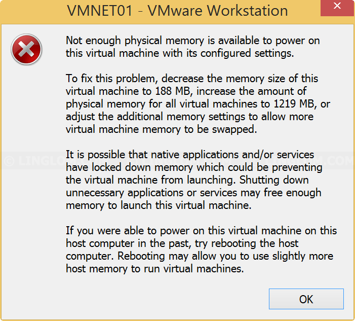 رفع ارور Not enough physical memory is available در VMware . آموزشگاه رایگان خوش آموز