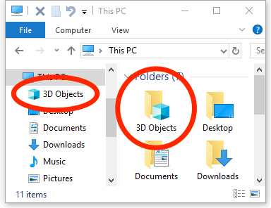 فولدر 3D Objects در ویندوز چیست و چگونه می توان آن را پنهان یا نمایش داد . آموزشگاه رایگان خوش آموز