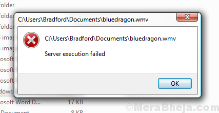 server execution failed windows media player