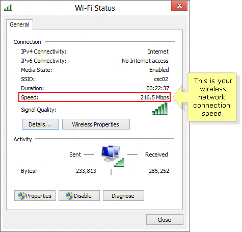 مشاهده سرعت کارت شبکه WiFi در سیستم های ویندوزی . آموزشگاه رایگان خوش آموز