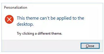 رفع خطای This theme can’t be applied to the desktop در ویندوز . آموزشگاه رایگان خوش آموز