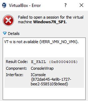 رفع ارور VirtualBox Failed to open session for Virtual Machine در VirtualBox  . آموزشگاه رایگان خوش آموز