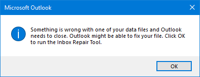 رفع ارور Something is wrong with one of your data files and Outlook needs to close در اوت لوک . آموزشگاه رایگان خوش آموز