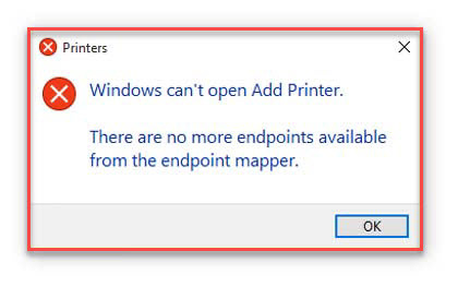 windows cant open add printer