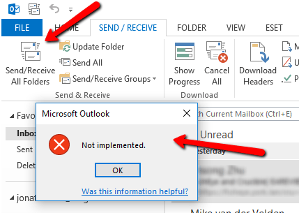 رفع ارور Not implemented در Outlook . آموزشگاه رایگان خوش آموز