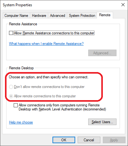 چرا گزینه های Remote Desktop در ویندوز غیرفعال است؟ خاکستری بودن گزینه ها و تنظیمات ریموت دسکتاپ . آموزشگاه رایگان خوش آموز