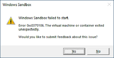 رفع ارور Windows Sandbox failed to start – Error 0xc030106 . آموزشگاه رایگان خوش آموز