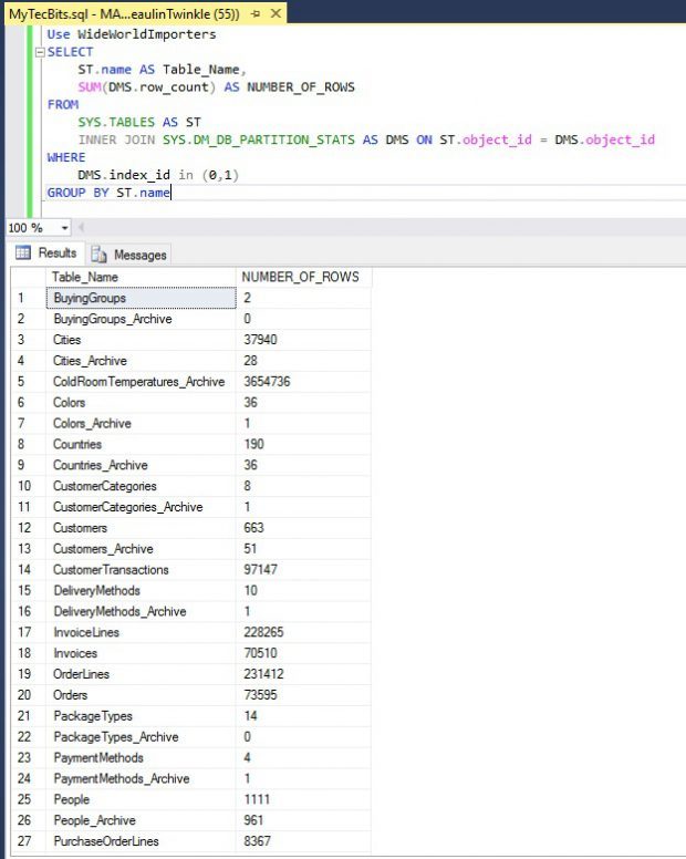 لیست کردن نام و تعداد رکوردهای همه جداول یک دیتابیس در SQL Server . آموزشگاه رایگان خوش آموز