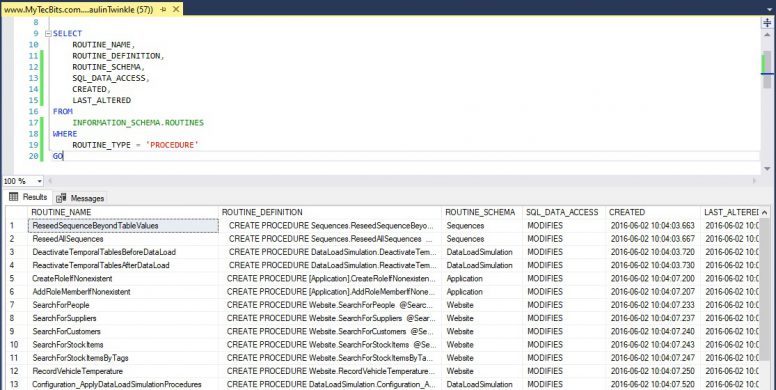 لیست کردن همه Stored Procedures های یک دیتابیس در SQL Server . آموزشگاه رایگان خوش آموز
